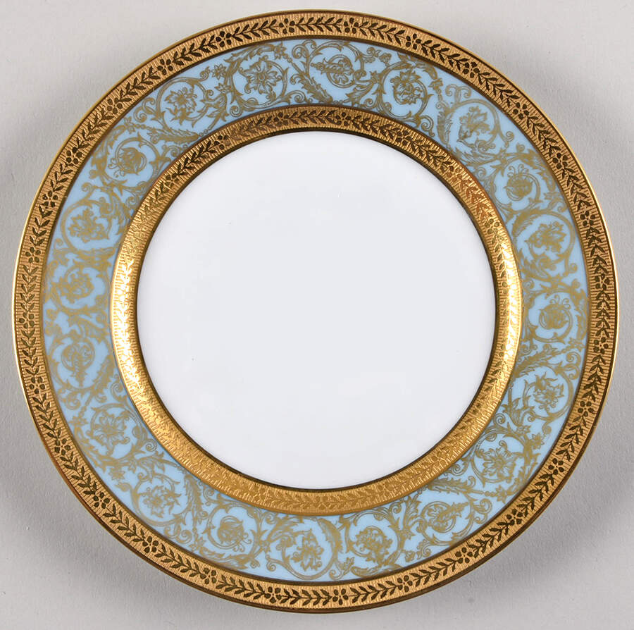 Edith Blue (Recamier Shape) Salad Plate by Charles Field Haviland-1