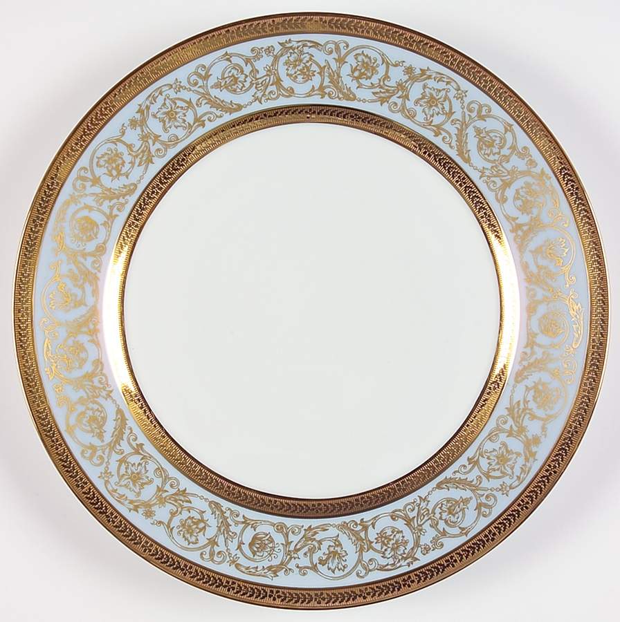 Edith Blue (Recamier Shape) Large Dinner Plate by Charles Field Haviland-1