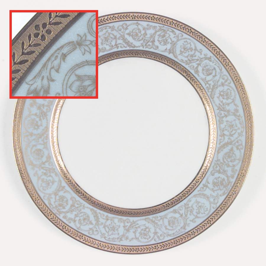 Edith Blue (Recamier Shape) Dinner Plate by Charles Field Haviland-1