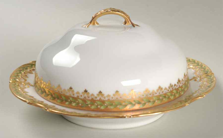 Empire Wreath Round Covered Butter by Charles Field Haviland-1
