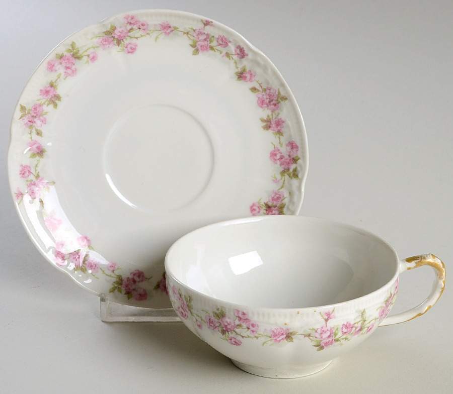 Fountainbleau Flat Cup & Saucer Set by Charles Field Haviland-1