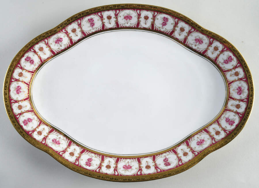 Golden Roses 16" Oval Serving Platter by Charles Field Haviland-1