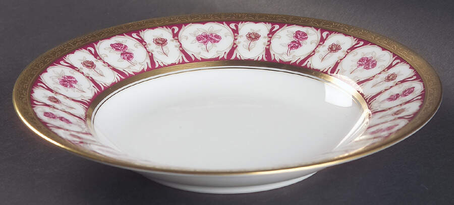 Golden Roses Large Rim Soup Bowl by Charles Field Haviland-1
