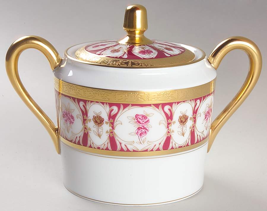 Golden Roses Sugar Bowl & Lid by Charles Field Haviland-1