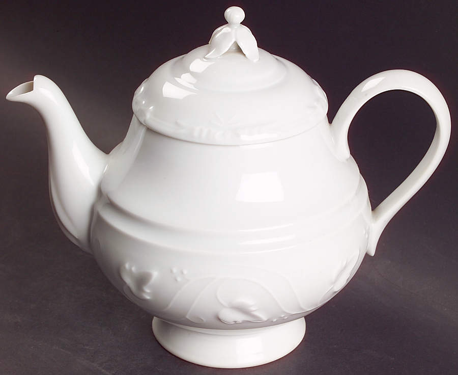 Imperatrice All White Teapot & Lid by Charles Field Haviland-1