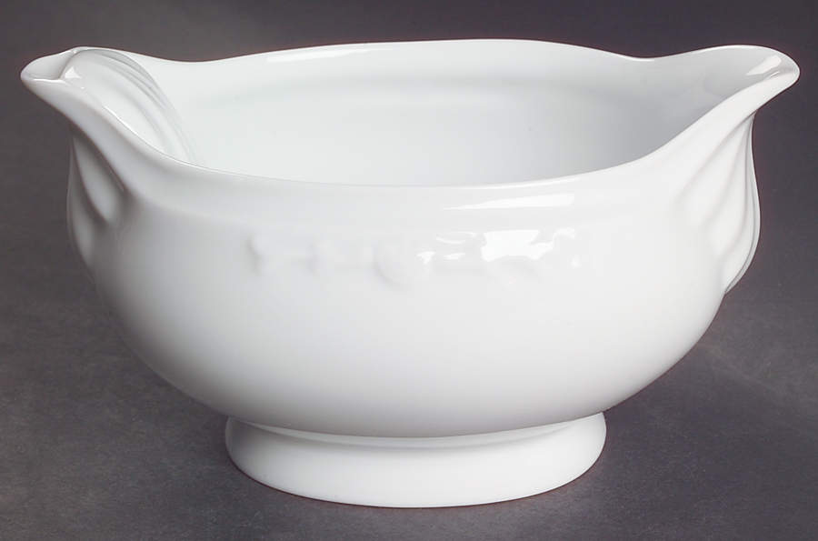 Imperatrice All White Open Sauce Boat by Charles Field Haviland-1