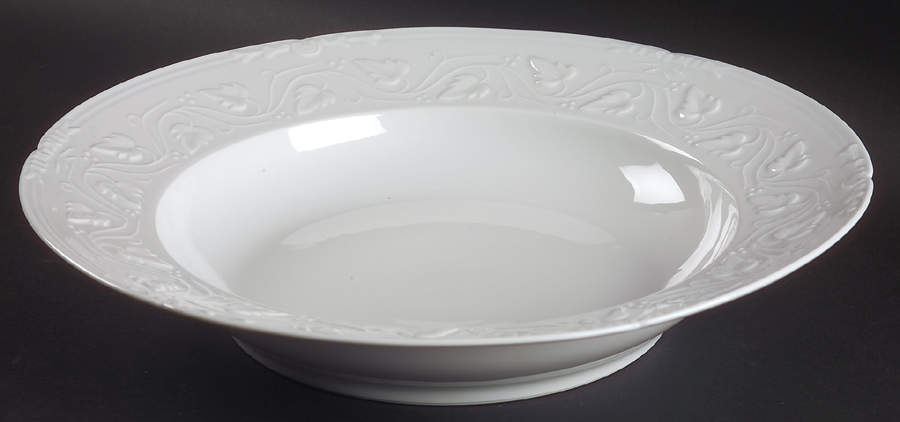 Imperatrice All White 13" Pasta Serving Bowl by Charles Field Haviland-1