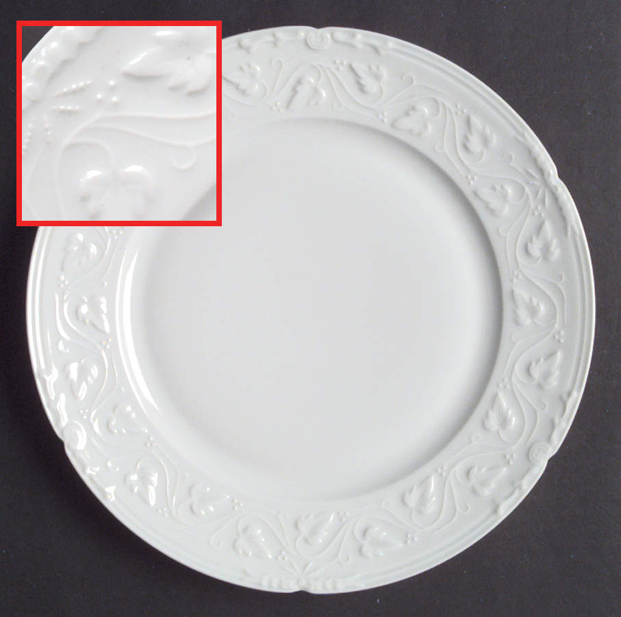 Imperatrice All White Dinner Plate by Charles Field Haviland-1