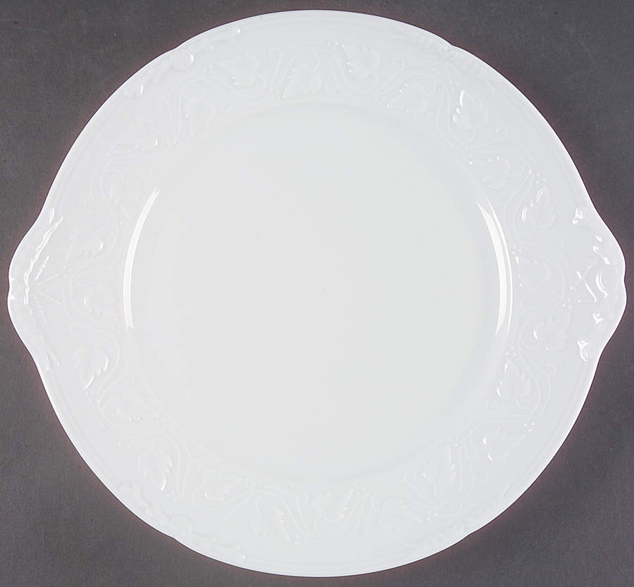 Imperatrice All White Handled Cake Plate by Charles Field Haviland-1