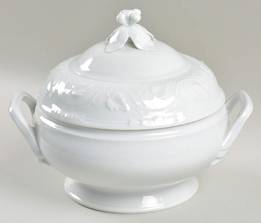 Imperatrice All White Round Covered Vegetable by Charles Field Haviland-1