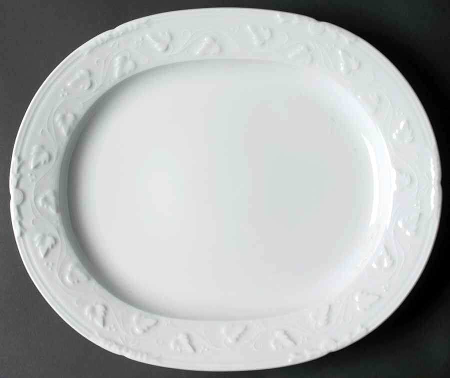 Imperatrice All White 14" Oval Serving Platter by Charles Field Haviland-1