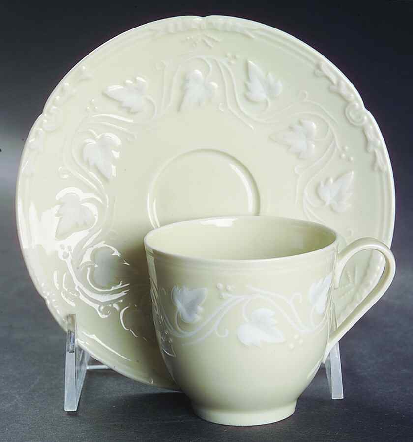 Imperatrice Ivory Flat Demitasse Cup & Saucer Set by Charles Field Haviland-1