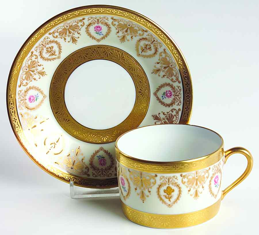 Marie Antoinette Flat Cup & Saucer Set by Charles Field Haviland-1