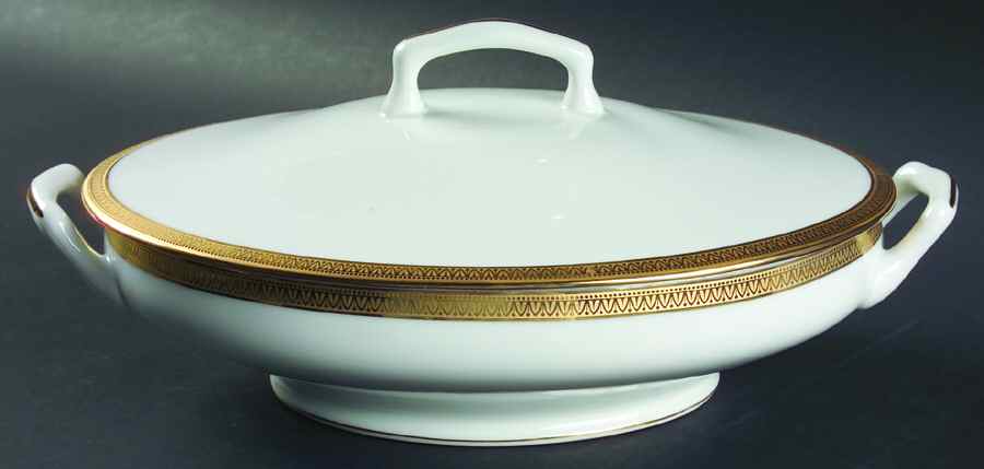 Malmaison Gold Oval Covered Vegetable by Charles Field Haviland-1