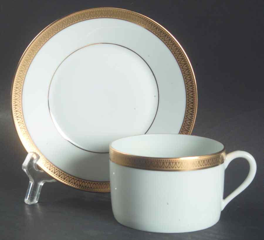 Malmaison Gold Flat Cup & Saucer Set by Charles Field Haviland-1