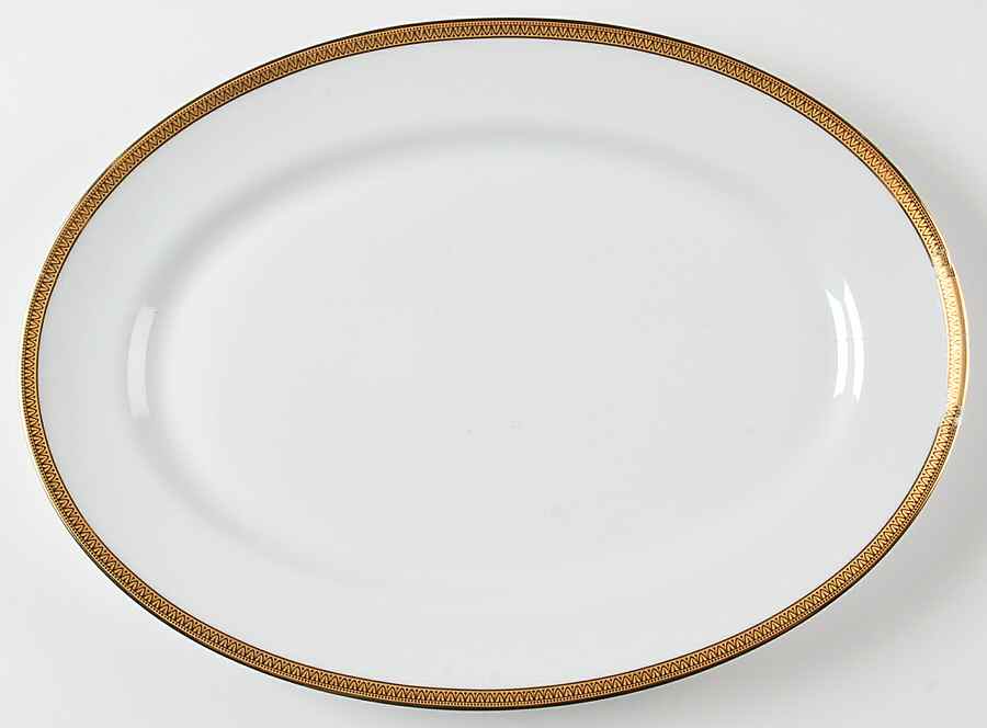Malmaison Gold 16" Oval Serving Platter by Charles Field Haviland-1