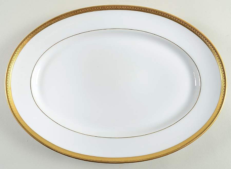 Malmaison Gold 14" Oval Serving Platter by Charles Field Haviland-1