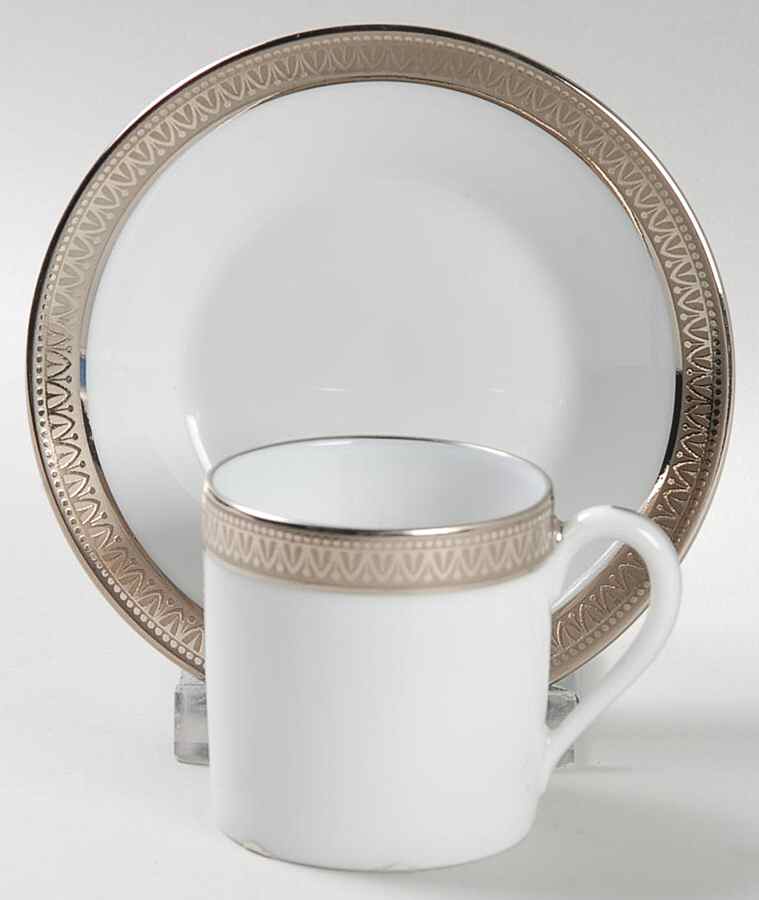Malmaison Platinum (No Verge) Mocha Cup & Saucer Set by Charles Field Haviland-1