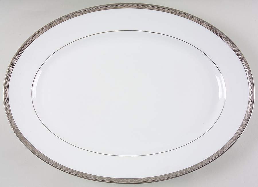 Malmaison Platinum (No Verge) 16" Oval Serving Platter by Charles Field Haviland-1