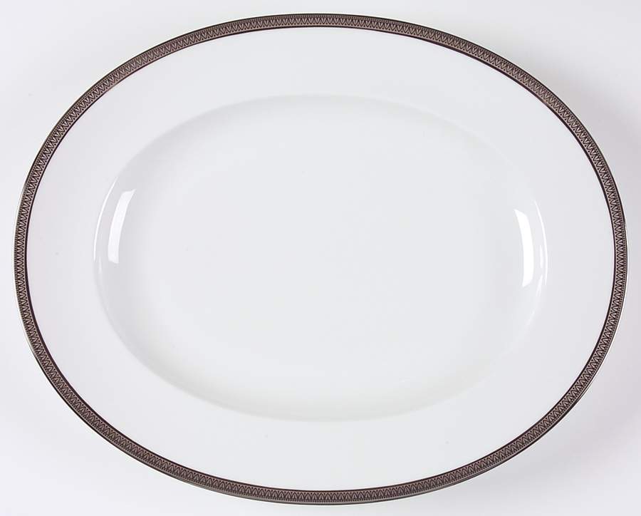 Malmaison Platinum (No Verge) 15" Oval Serving Platter by Charles Field Haviland-1