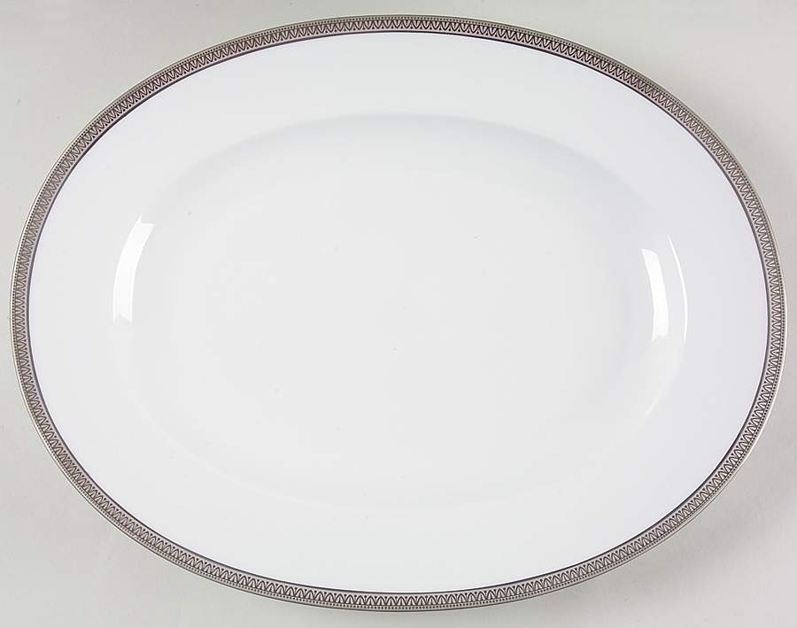 Malmaison Platinum (No Verge) 14" Oval Serving Platter by Charles Field Haviland-1