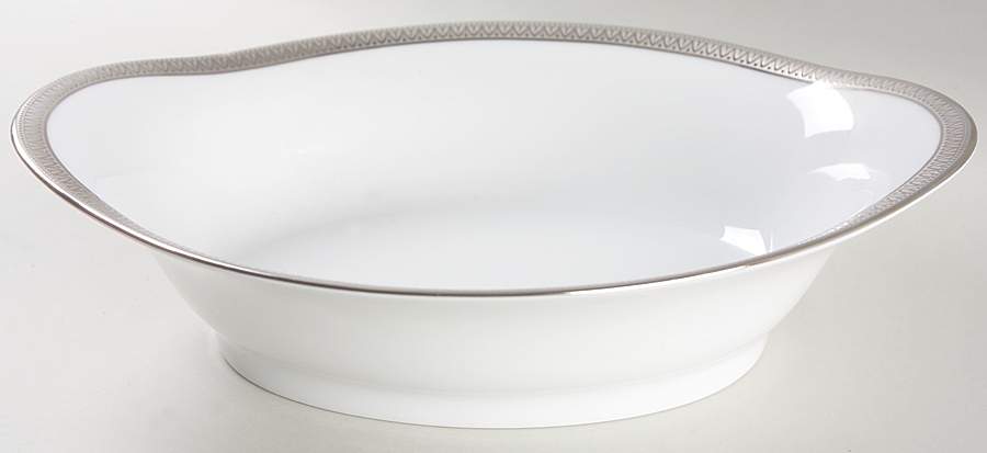 Malmaison Platinum (No Verge) 9" Oval Vegetable Bowl by Charles Field Haviland-1
