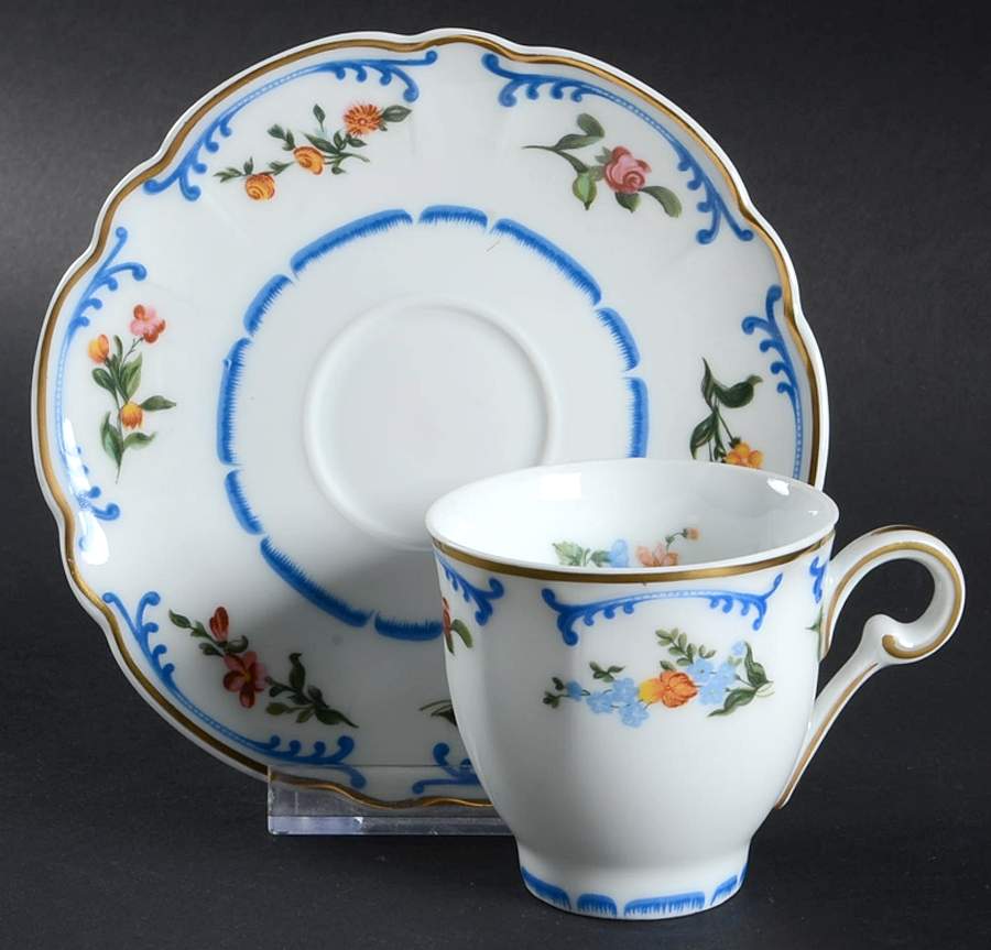 Marjolaine Flat Demitasse Cup & Saucer Set by Charles Field Haviland-1