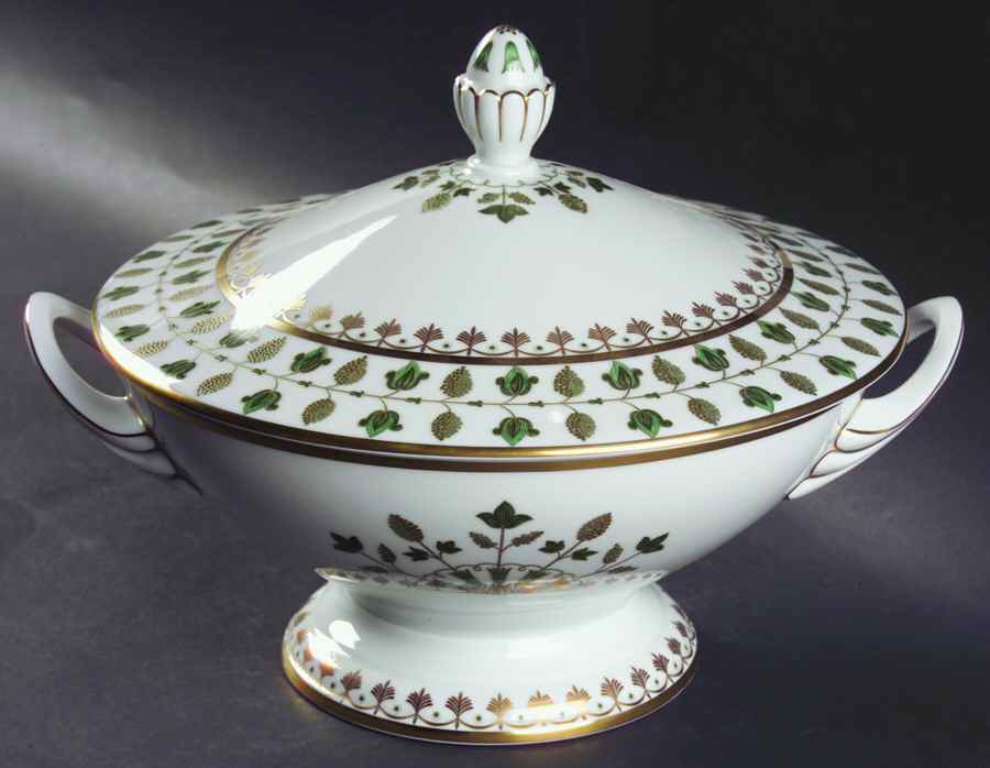 Matignon Green Tureen &  Lid by Charles Field Haviland-1