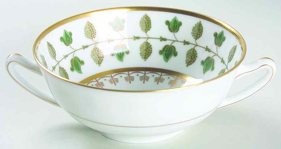 Matignon Green Flat Cream Soup Bowl by Charles Field Haviland-1