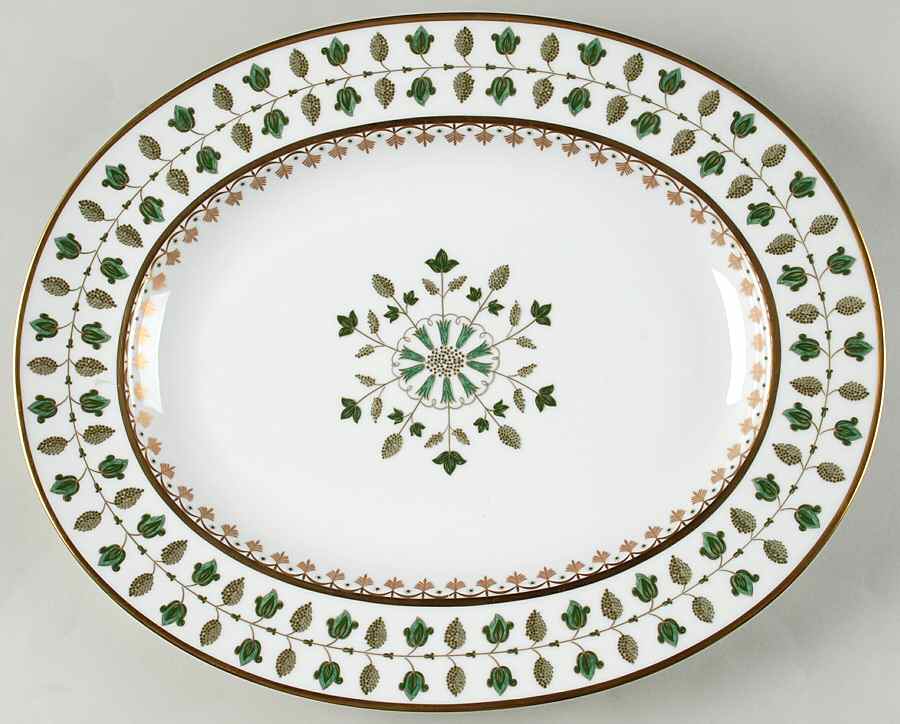Matignon Green 15" Oval Serving Platter by Charles Field Haviland-1