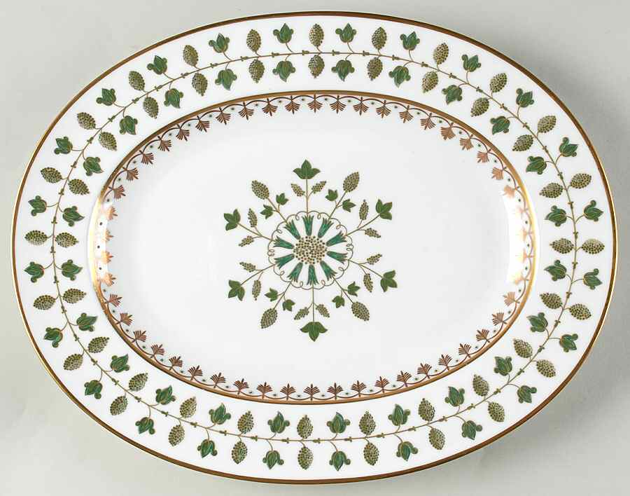Matignon Green 14" Oval Serving Platter by Charles Field Haviland-1