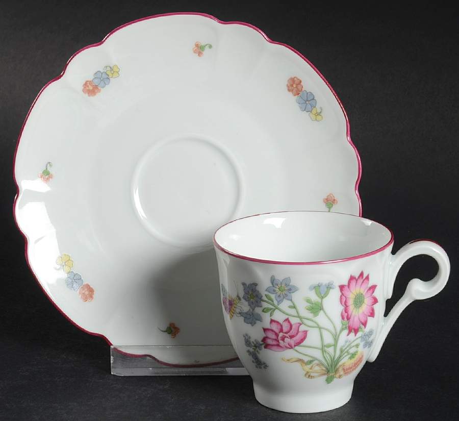 Meissen Flat Demitasse Cup & Saucer Set by Charles Field Haviland-1