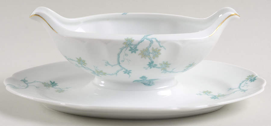 Mesanges Gravy Boat with Attached Underplate by Charles Field Haviland-1