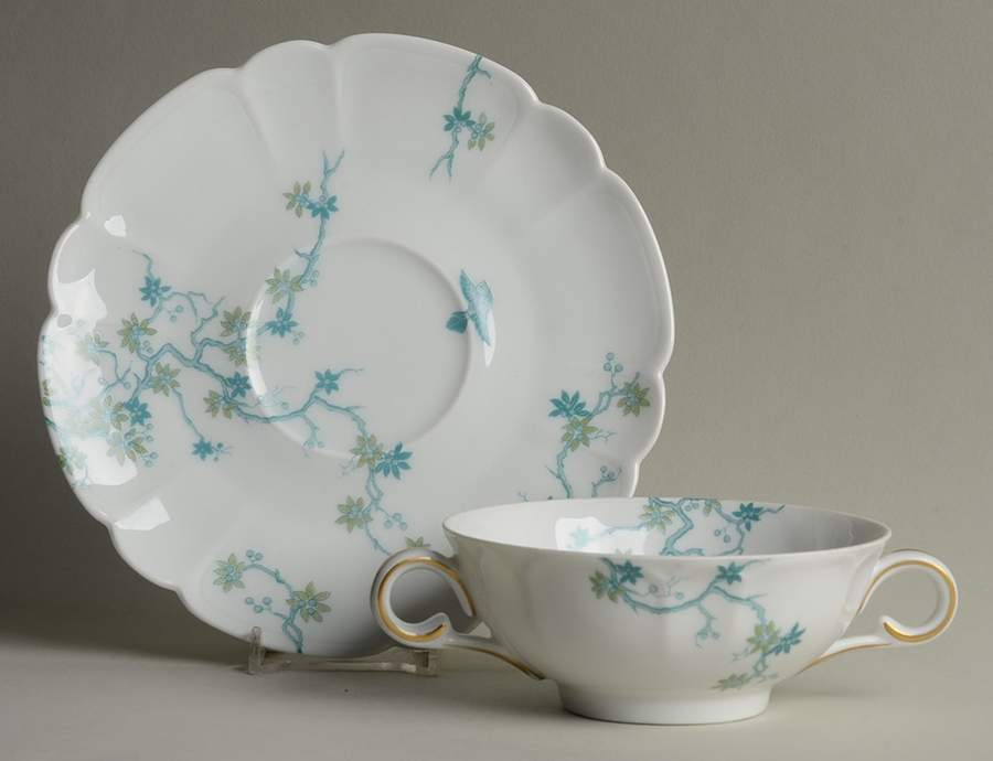 Mesanges Flat Cream Soup Bowl & Saucer Set by Charles Field Haviland-1