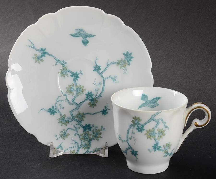 Mesanges Flat Demitasse Cup & Saucer Set by Charles Field Haviland-1