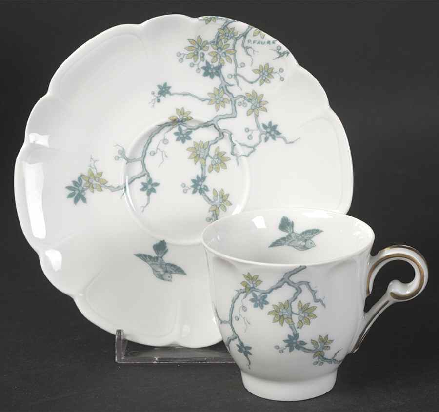 Mesanges Flat Cup & Saucer Set by Charles Field Haviland-1
