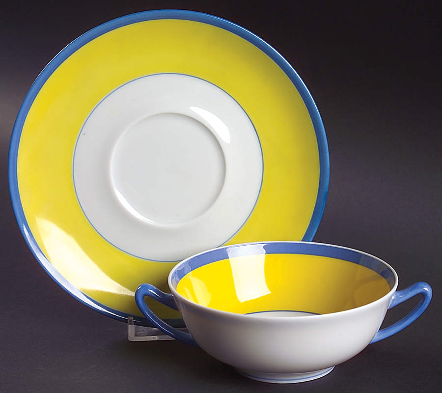 Monet Flat Cream Soup Bowl & Saucer Set by Charles Field Haviland-1