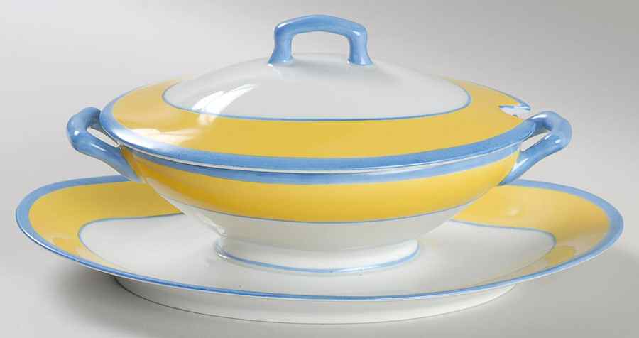 Monet Gravy Boat w/Attached Underplate & Lid by Charles Field Haviland-1