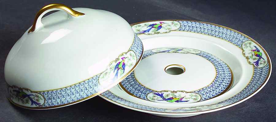 Orleans Round Covered Butter with Strainer by Charles Field Haviland-1