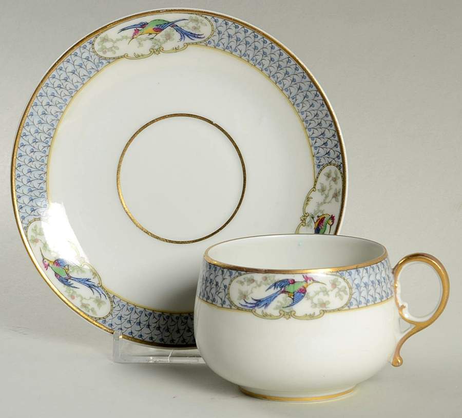 Orleans Footed Cup & Saucer Set by Charles Field Haviland-1