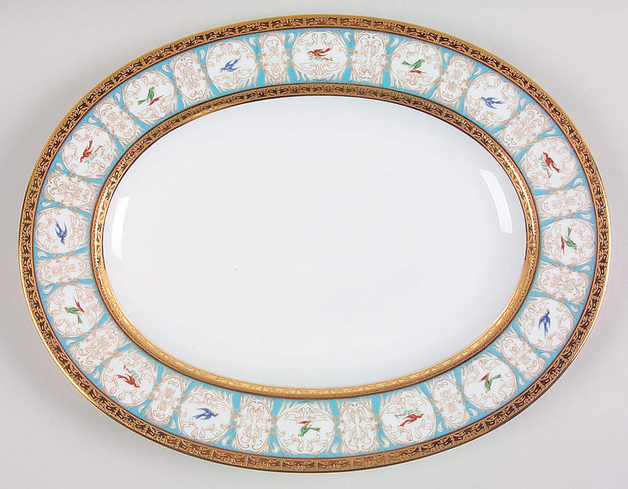 Pompadour 14" Oval Serving Platter by Charles Field Haviland-1
