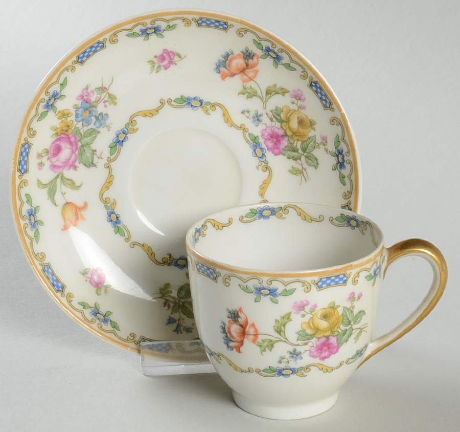 The Rochelle Flat Demitasse Cup & Saucer Set by Charles Field Haviland-1