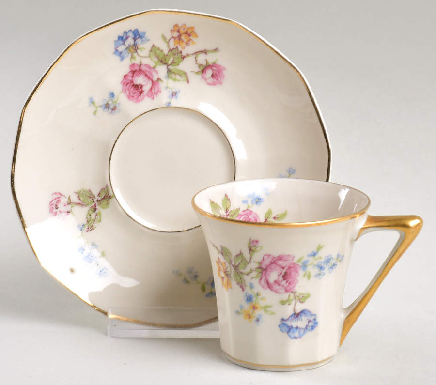 Rosario Flat Demitasse Cup & Saucer Set by Charles Field Haviland-1