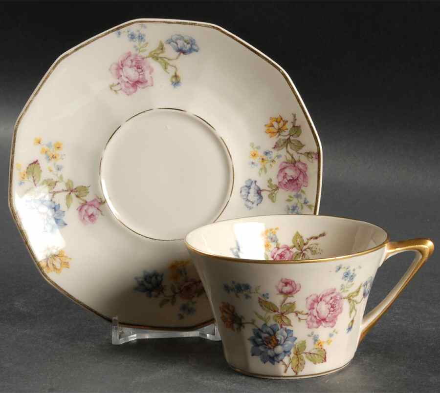 Rosario Flat Cup & Saucer Set by Charles Field Haviland-1