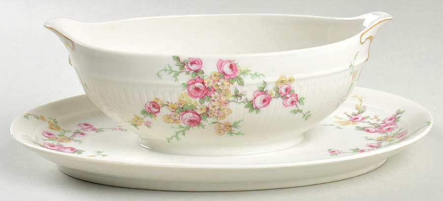 Schleiger 1318 Gravy Boat with Attached Underplate by Charles Field Haviland-1