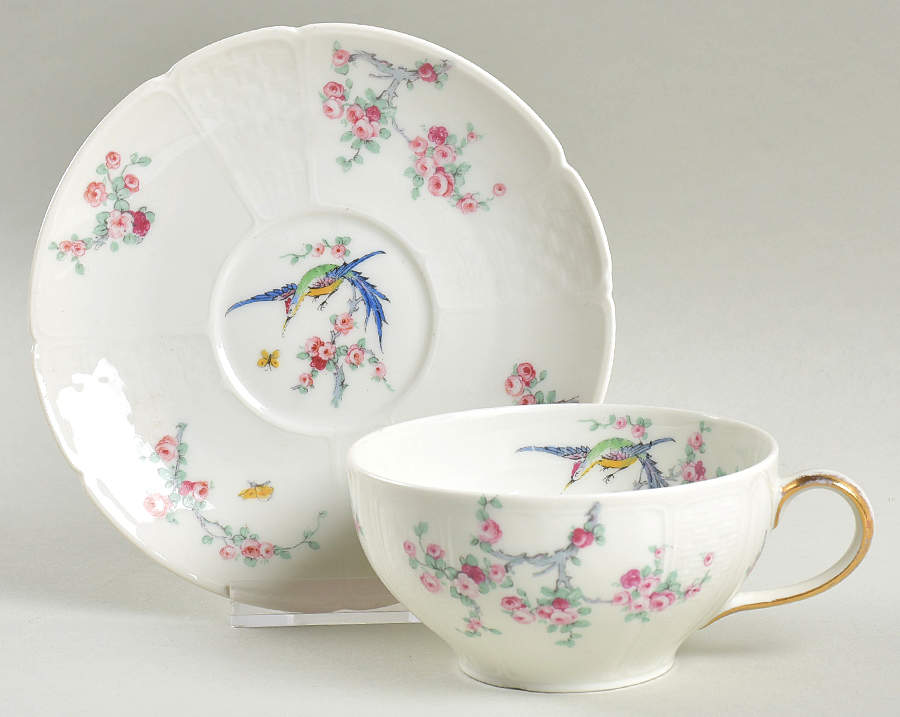 Schleiger 1328 Flat Cup & Saucer Set by Charles Field Haviland-1