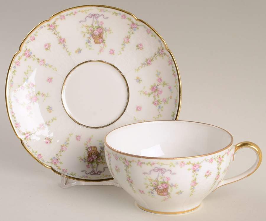 Schleiger 1337 Flat Cup & Saucer Set by Charles Field Haviland-1