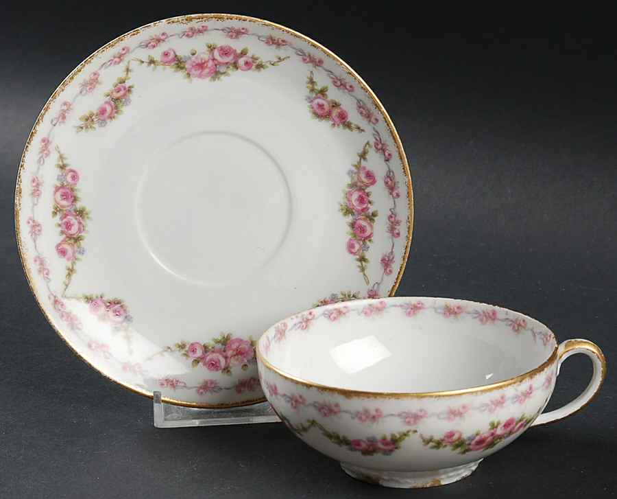 Schleiger 1339 Flat Cup & Saucer Set by Charles Field Haviland-1