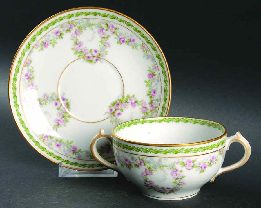 Schleiger 1341 Flat Bouillon Cup & Saucer by Charles Field Haviland-1