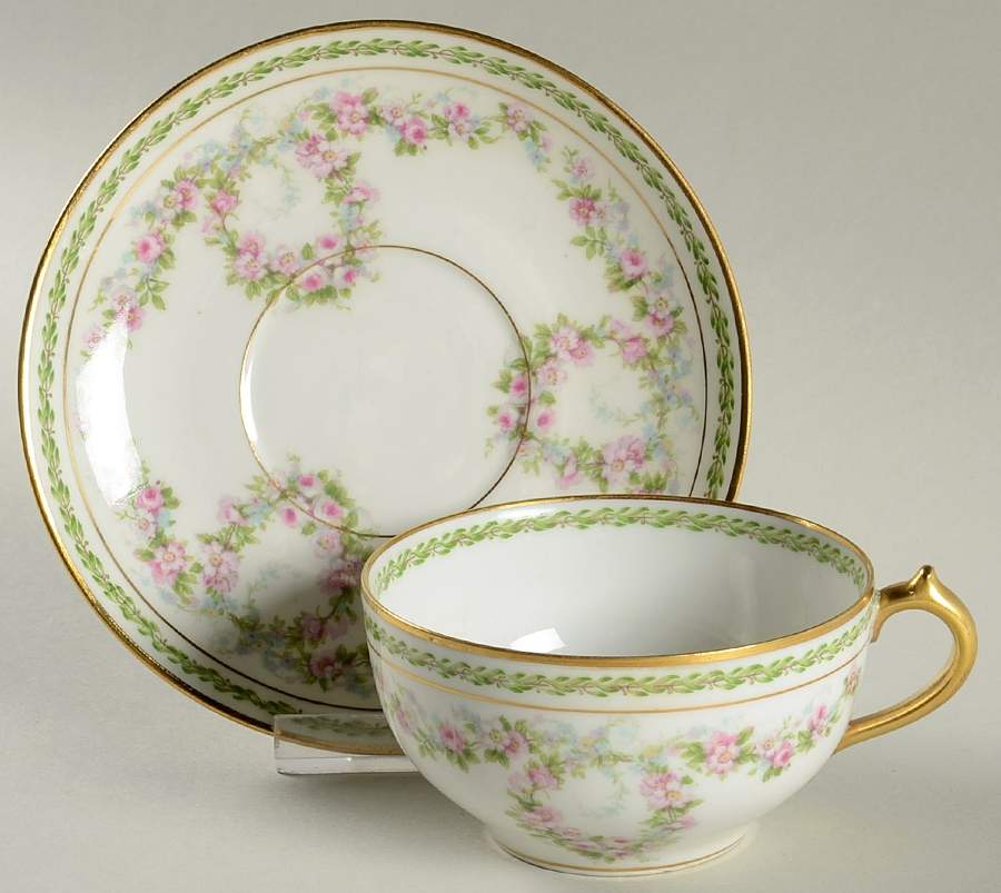 Schleiger 1341 Flat Cup & Saucer Set by Charles Field Haviland-1